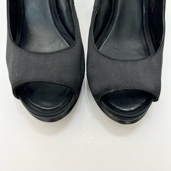 BCBGMAXAZRIA Ma-Lady Satin Embellished Platform Stiletto Heels | Size: 10B - Picture 5 of 15